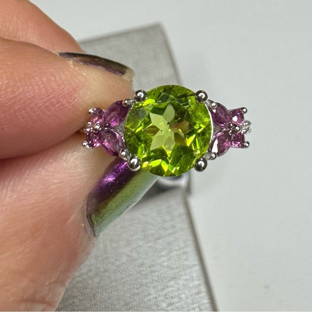 Gorgeous Multi Gemstone Flutter Wing Ring in Rhodium Over Sterling Silver